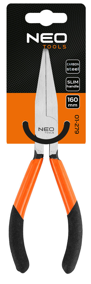 Laposcsőrű fogó 160mm, Slim széria, keskenyített fogantyú