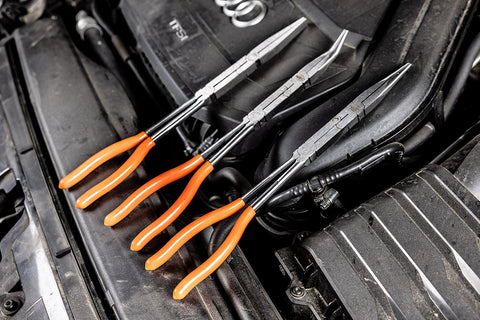 Duplacsuklós fogó, egyenes hosszúcsőrű, 330mm, CRV