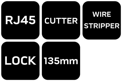 Kábelcsupaszító fogó RJ45 csatlakozókhoz, 135mm