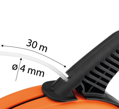 Behúzószalag, 30mx4mm ABS anyag, műanyag ház, vezetékrögzítő hurok