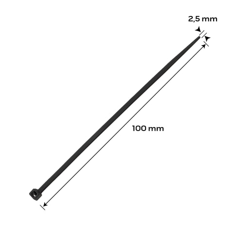 NEO TOOLS 01-621 Kábelkötegelő, gyorskötöző, EXTREME, UV álló, fekete, 2,5x100mm, 100db/cs