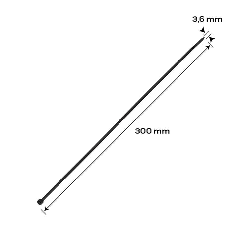 NEO TOOLS 01-630 Kábelkötegelő, gyorskötöző, EXTREME, UV álló, fekete, 3,6x300mm, 100db/cs