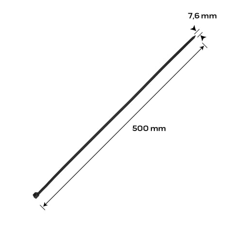 NEO TOOLS 01-641 Kábelkötegelő, gyorskötöző, EXTREME, UV álló, fekete, 7,6x500mm, 50db/cs