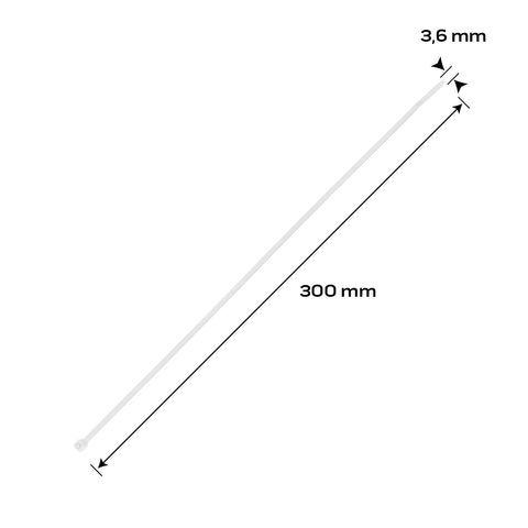 NEO TOOLS 01-656 Kábelkötegelő, gyorskötöző, EXTREME, UV álló, fehér, 3,6x300mm, 100db/cs