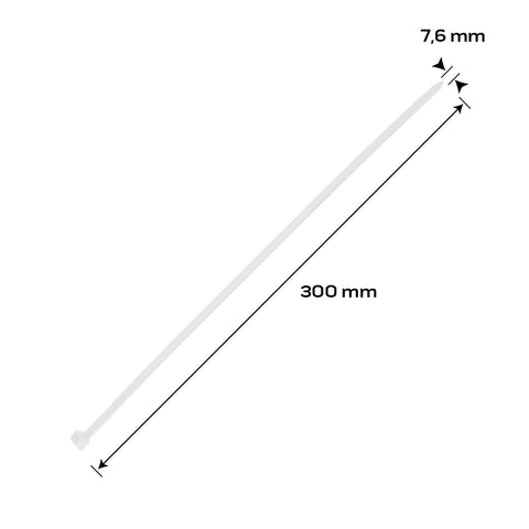 NEO TOOLS 01-665 Kábelkötegelő, gyorskötöző, EXTREME, UV álló, fehér, 7,6x300mm, 50db/cs