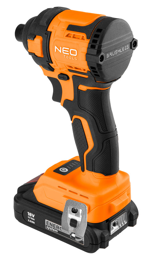 NEO TOOLS 04-612 Akkus szénkefementes ütvecsavarozó 1/4"(hatszög), Energy+, 18v, 300nm, akku nélkül!