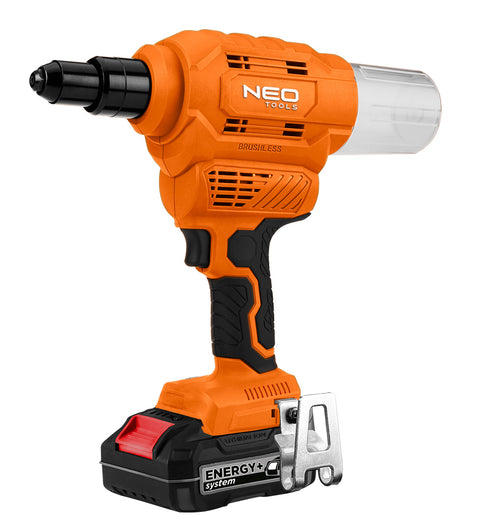 NEO TOOLS 04-617 Akkus popszegecshúzó, Energy+, 18V, szegecsátmérő 2,4-6-4mm, húzóerő 12000 N