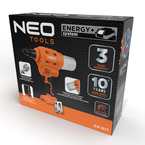 NEO TOOLS 04-617 Akkus popszegecshúzó, Energy+, 18V, szegecsátmérő 2,4-6-4mm, húzóerő 12000 N