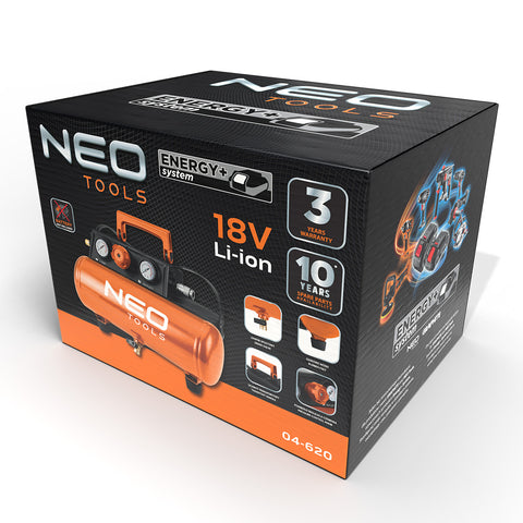 Akkus kompresszor ENERGY+ 18V, 8bar/3.8L, akku nélkül