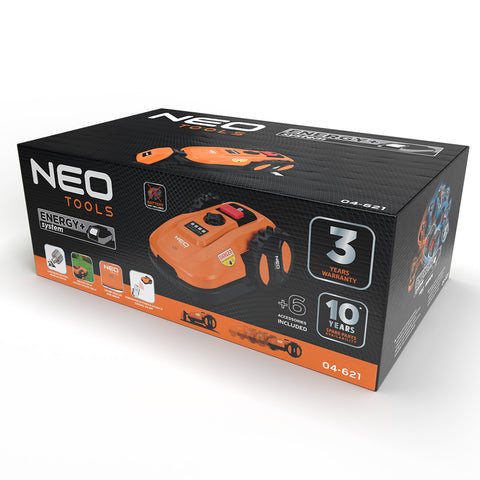 NEO TOOLS 04-621 Akkus robotfűnyíró, Energy+ akkuKkal kompatibilis, IOS és Android vezérlési lehetőség
