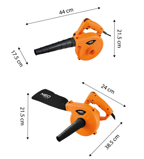 Lombfúvó és portalanító gép szívó funkcióval, gyűjtőzsákkal,  600W, 285km/óra légsbesség