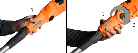 Magassági láncfűrész és sövényvágó 2 az 1-ben, 750W/250mm / 550W/460mm, teleszkópos szár max: 267cm