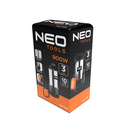 NEO TOOLS 04-735 Szennyvízszivattyú, inox ház, 900W, 17.000l/óra