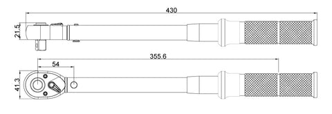 Nyomatékkulcs 1/2", 40-210Nm, 5db-os klt., műanyag koffer