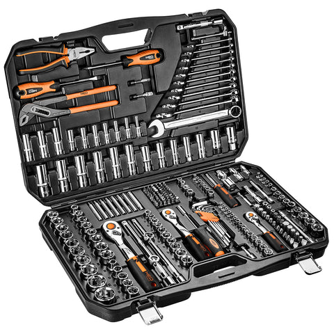 NEO TOOLS 10-078 Dugókulcskészlet + szerszámkészlet 1/4", 3/8", 1/2", 233db