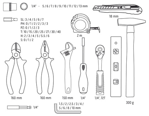 Szerszámkészlet, 60db