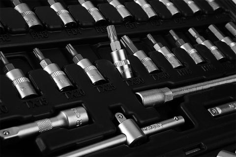 Dugókulcs és bit készlet, 1/4", matt felület, 55db