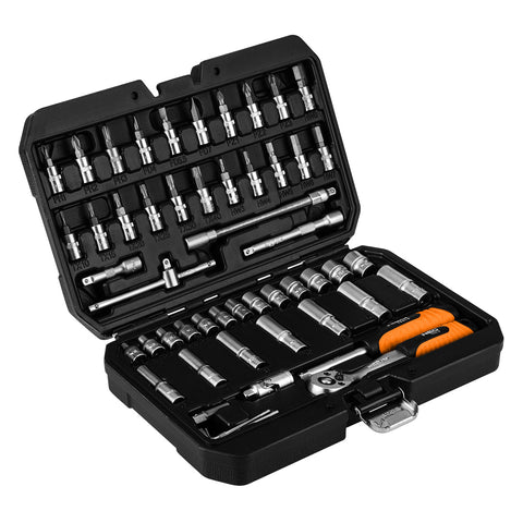 Dugókulcs és bit készlet, 1/4", matt felület, 55db