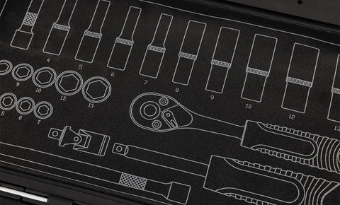 Dugókulcskészlet 1/4", matt felület, 23db