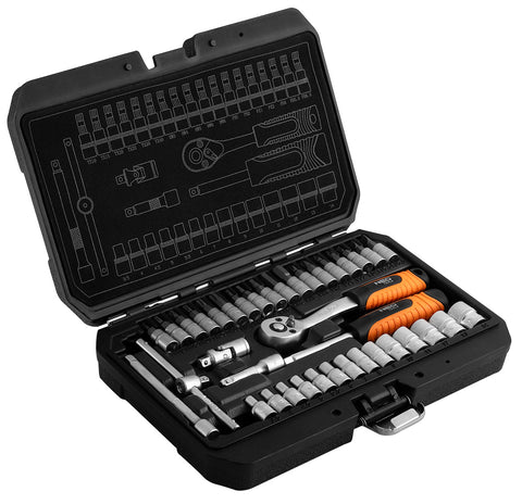 Dugókulcskészlet 1/4", matt felület, 38db