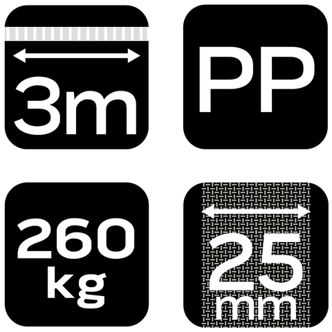 Rakományrögzítő racsnis heveder 3m/25mm, 260kg