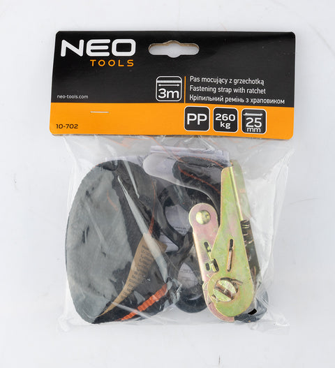 Rakományrögzítő racsnis heveder 3m/25mm, 260kg