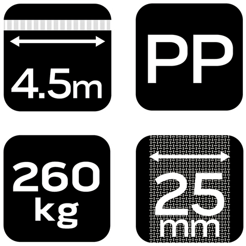 Rakományrögzítő racsnis heveder 4,5m/25mm, 260kg