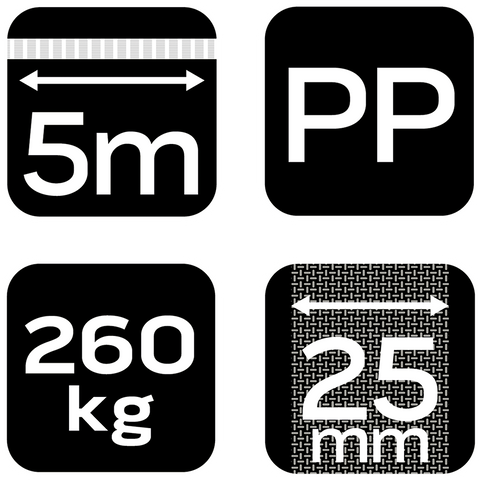 Rakományrögzítő racsnis heveder 5m/25mm, 260kg