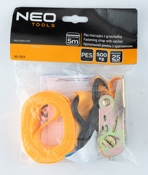 Rakományrögzítő racsnis heveder 5m/25mm, 500kg