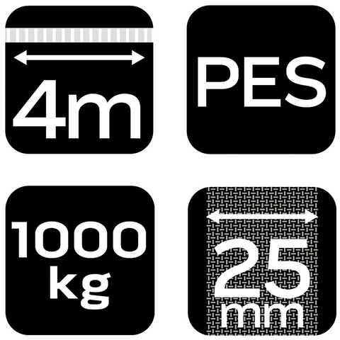 Rakományrögzítő racsnis heveder 4m/25mm, 1000kg