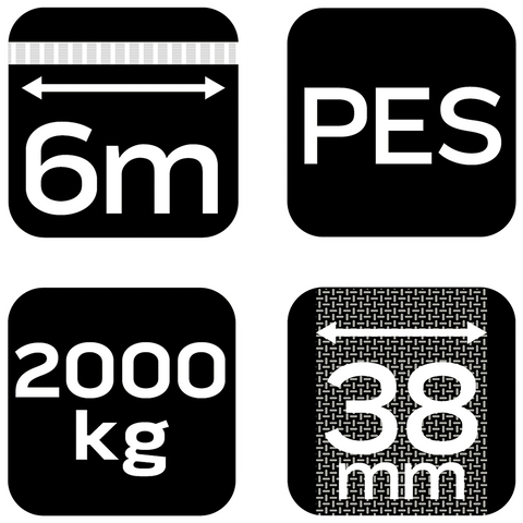 Rakományrögzítő racsnis heveder 6m/38mm, 2000kg