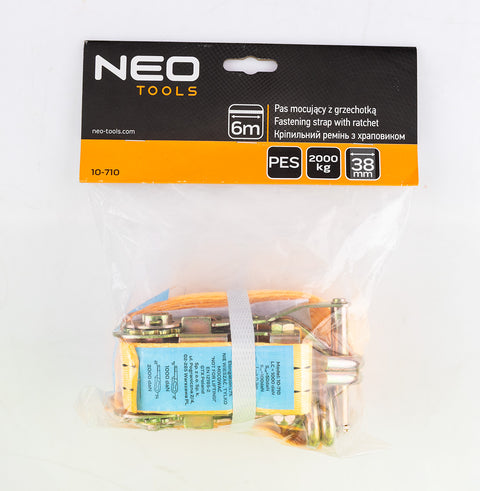 Rakományrögzítő racsnis heveder 6m/38mm, 2000kg