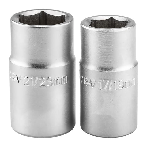 Kerékkulcs, hajlított, teleszkópos 1/2", dugókulcsok 17-19, 21-23mm, szövet tokban