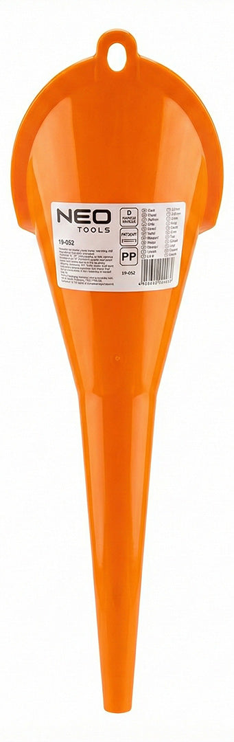 Tölcsér hosszú csőrrel, 282mm, 76mm tölcsérátmérő, műanyag