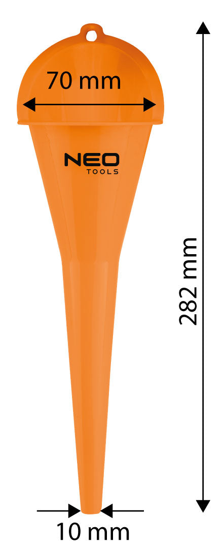 Tölcsér hosszú csőrrel, 282mm, 76mm tölcsérátmérő, műanyag