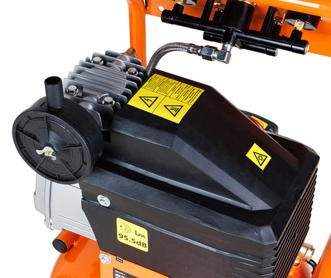 Kompresszor, 40L, álló, 8bar, 169l/perc, 2 csatlakozó, 2 nyomásmérő, olajkenésű