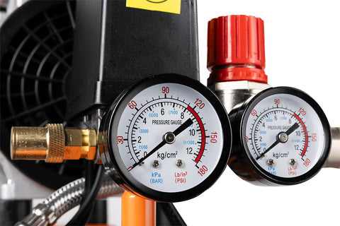 Kompresszor, 12L, olajmentes, extra csendes, kefementes motorral, 95L/perc, 8bar