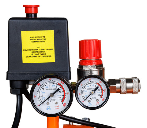 Kompresszor 50L, 8 bar, 180L/perc,  extra csendes, kefementes motorral, olajmentes, 80Db
