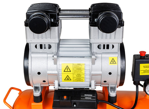 Kompresszor 50L, 8 bar, 180L/perc,  extra csendes, kefementes motorral, olajmentes, 80Db