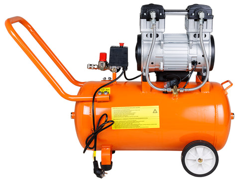 Kompresszor 50L, 8 bar, 180L/perc,  extra csendes, kefementes motorral, olajmentes, 80Db