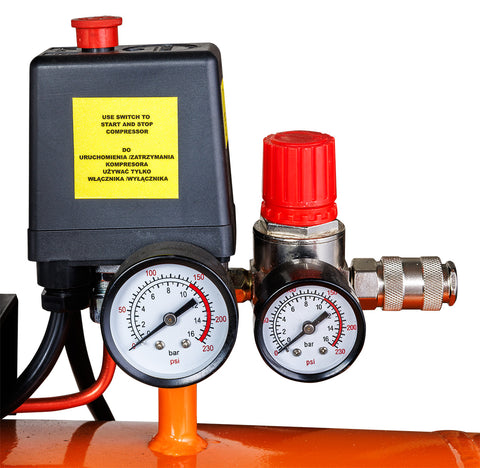 Kompresszor 150L, 10bar, 330L/perc, 2 csatlakozó, 2 nyomásmérő, olajkenésű