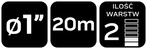 Nyomótömlő merülőszivattyúhoz, 2 rétegű, UV álló, 1", 20m
