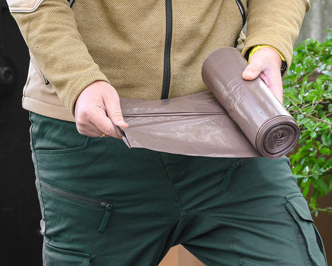 Szemeteszsák 60L, 60x70cm, barna, erősített, vastagság 35mic, 10db