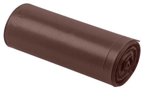 Szemeteszsák 60L, 60x70cm, barna, erősített, vastagság 35mic, 10db