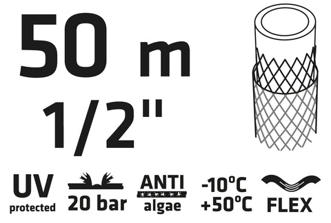 Locsolótömlő 1/2", 50m, Economic, zöld