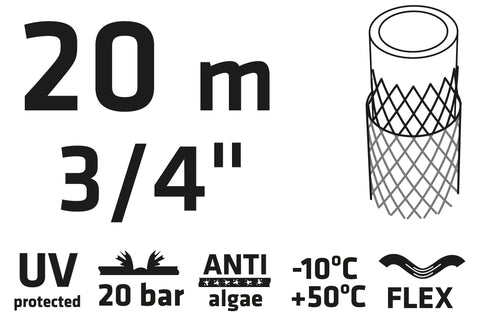 Locsolótömlő 3/4", 20m, Economic, zöld