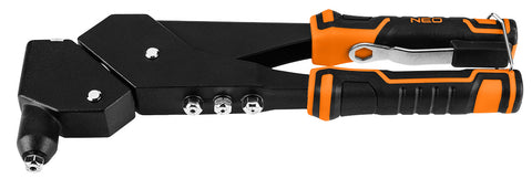 NEO TOOLS 18-102-1 Popszegecshúzó, multi fejbeállítás, acél és alumínium szegecsekhez, 2,4/3,2/4,0/4,8 mm