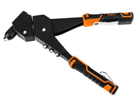 NEO TOOLS 18-102-1 Popszegecshúzó, multi fejbeállítás, acél és alumínium szegecsekhez, 2,4/3,2/4,0/4,8 mm