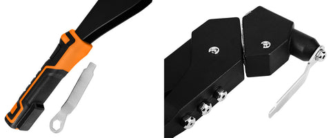 NEO TOOLS 18-102-1 Popszegecshúzó, multi fejbeállítás, acél és alumínium szegecsekhez, 2,4/3,2/4,0/4,8 mm