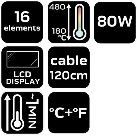 Forrasztópáka készlet preciziós forrasztáshoz, 80W, 16db, NEO TOOLS
